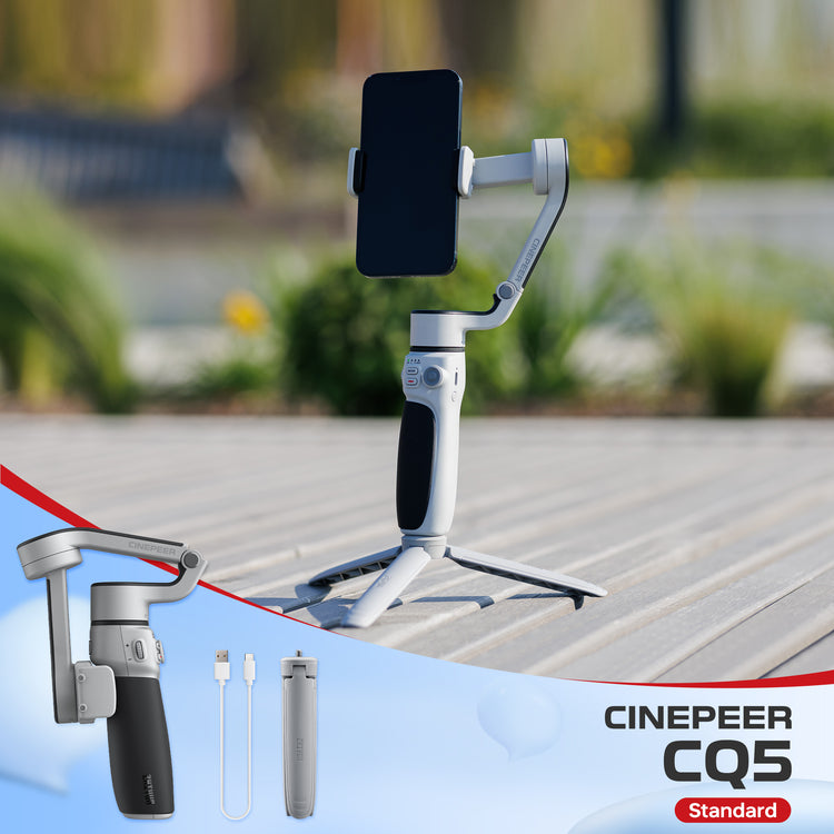 ZHIYUN CINEPEER CQ5: Compact voice-controlled stabilizer with AI tracking, magnetic fill light, long battery life for filming