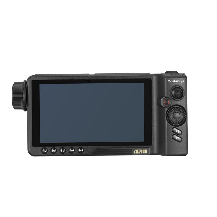 ZHIYN MasterEye Vivid Visual Controller VC100 features 1080p footage on a 5.5-inch FHD touch screen, boasting 1000nit peak brightness.
