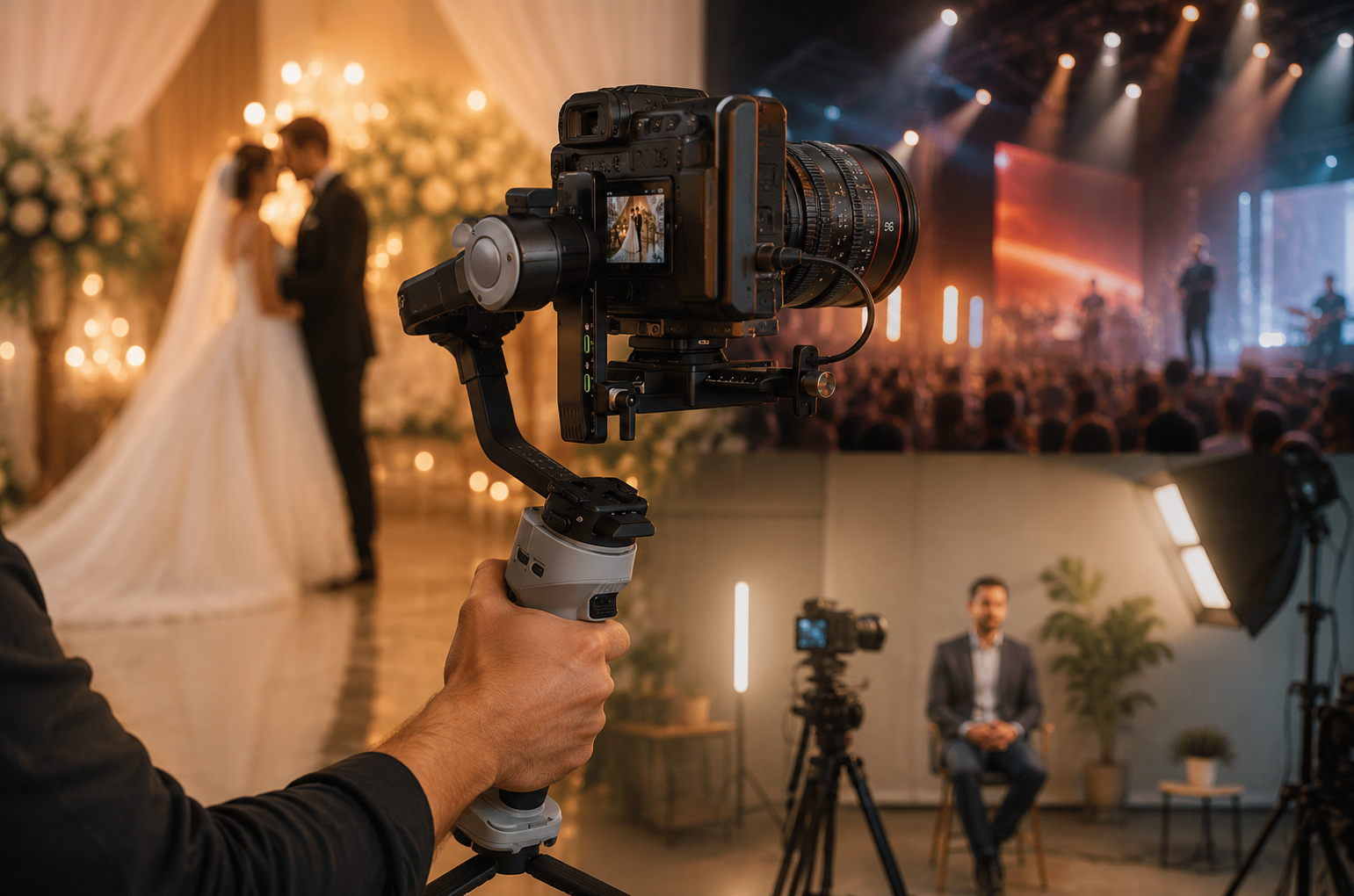 Professional Camera Gimbal Setup for Weddings, Events and Commercial Shoots