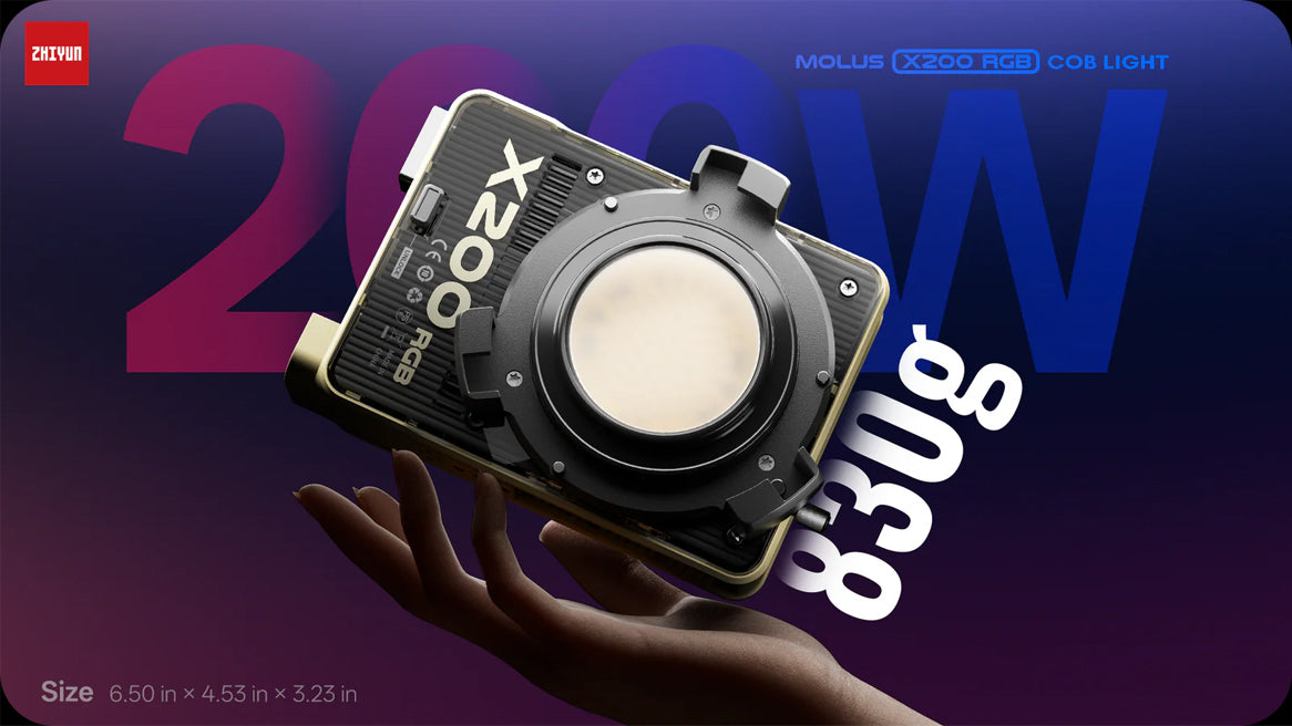 ZHIYUN X200 Weighs Just 830g Yet Delivers 200W of Pro-Level Power