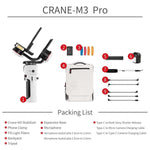 ZHIYUN Crane M3: Portable, professional, compatible. Compact design, dual-color fill light, 1.22” touch screen, PD 12W fast charging.