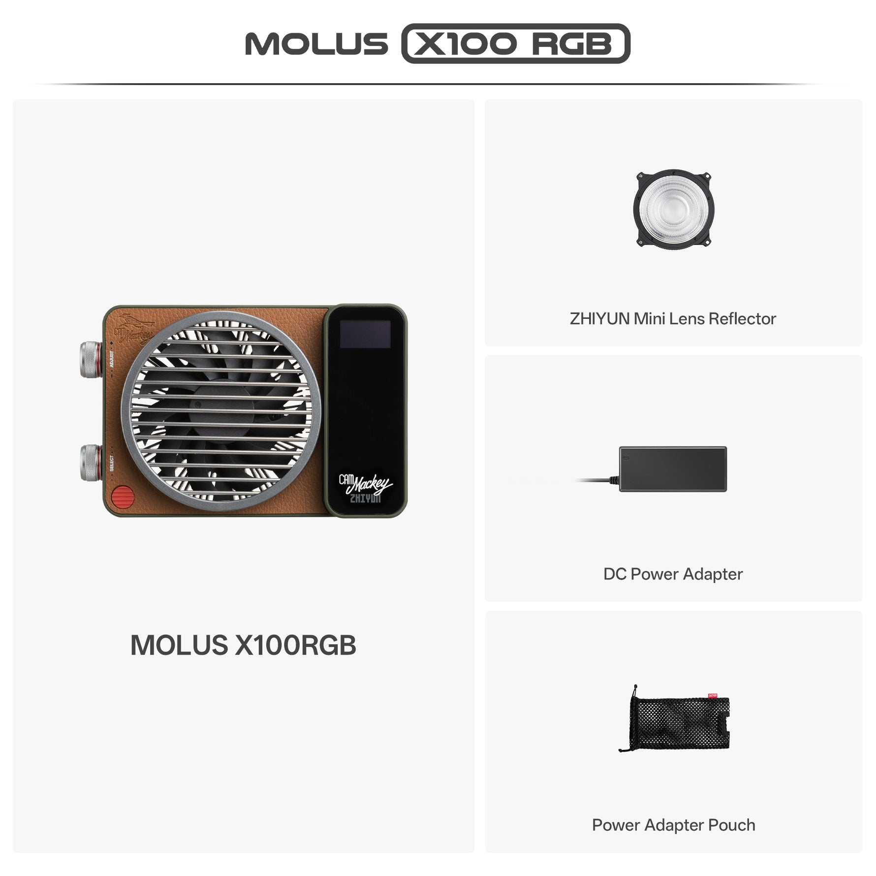 Zhiyun X100 RGB fill light green