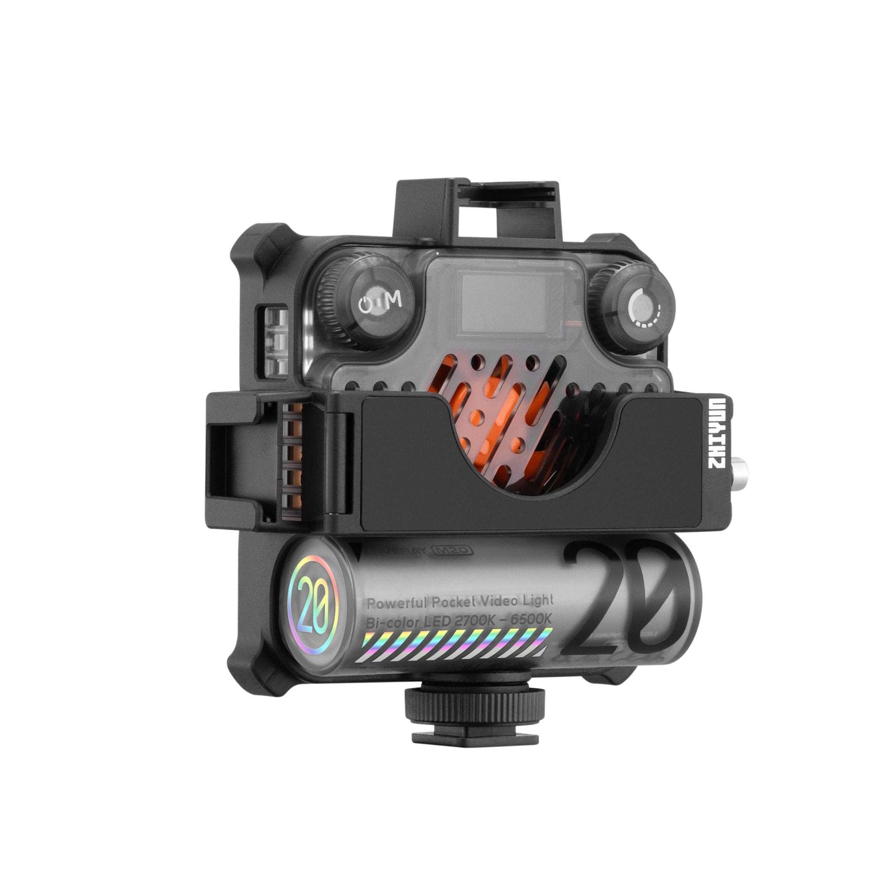 ZHIYUN FIVERAY M20: Compact for Pro Lighting. Powerful 20W Output, Creative FX Modes, Easy Magnetic Mounting, and Modular Design.