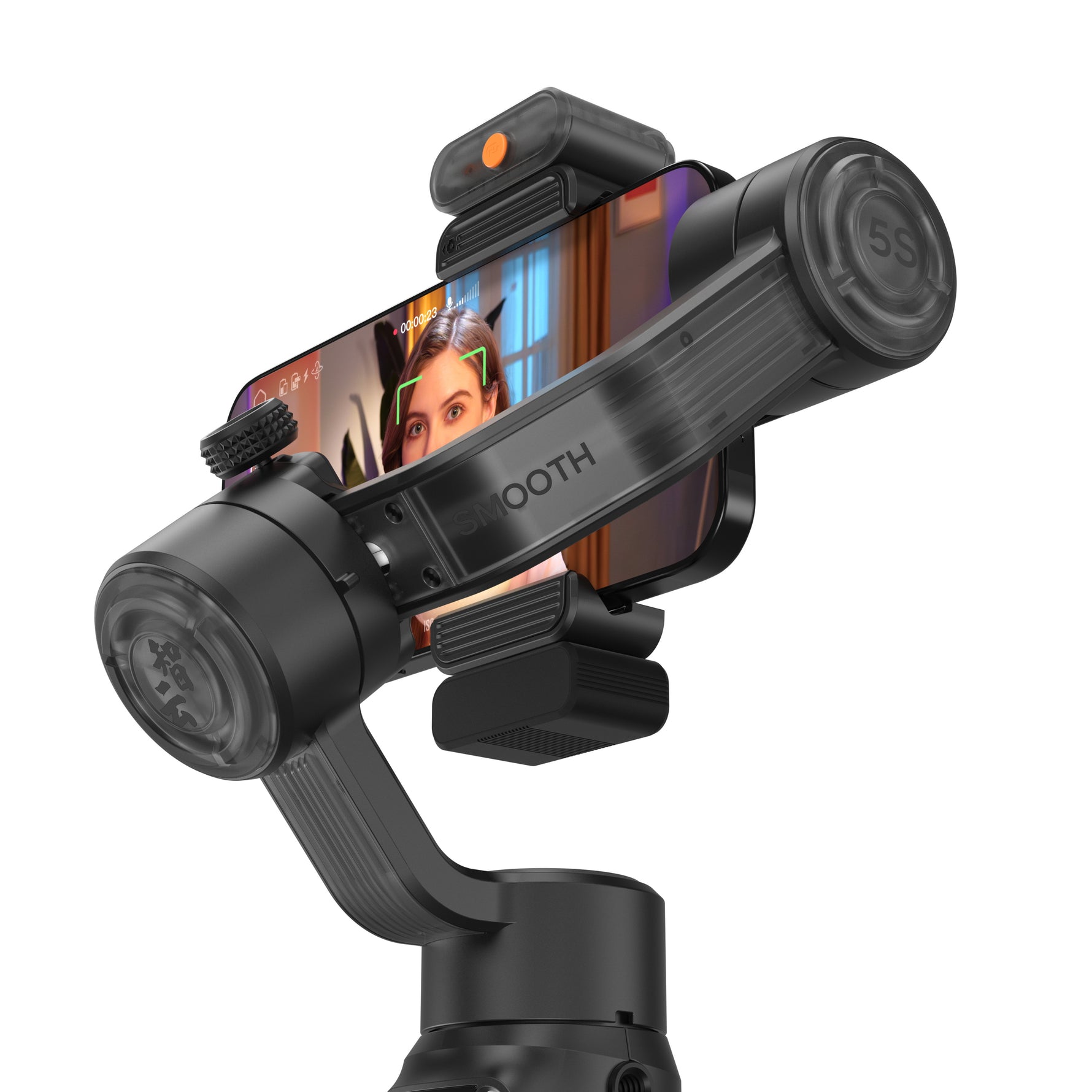ZHIYUN Smooth 5S AI, Advanced magnetic AI tracker, crystal-clear body, intelligent gesture control, orthogonal 3-axis structure, built-in fill light