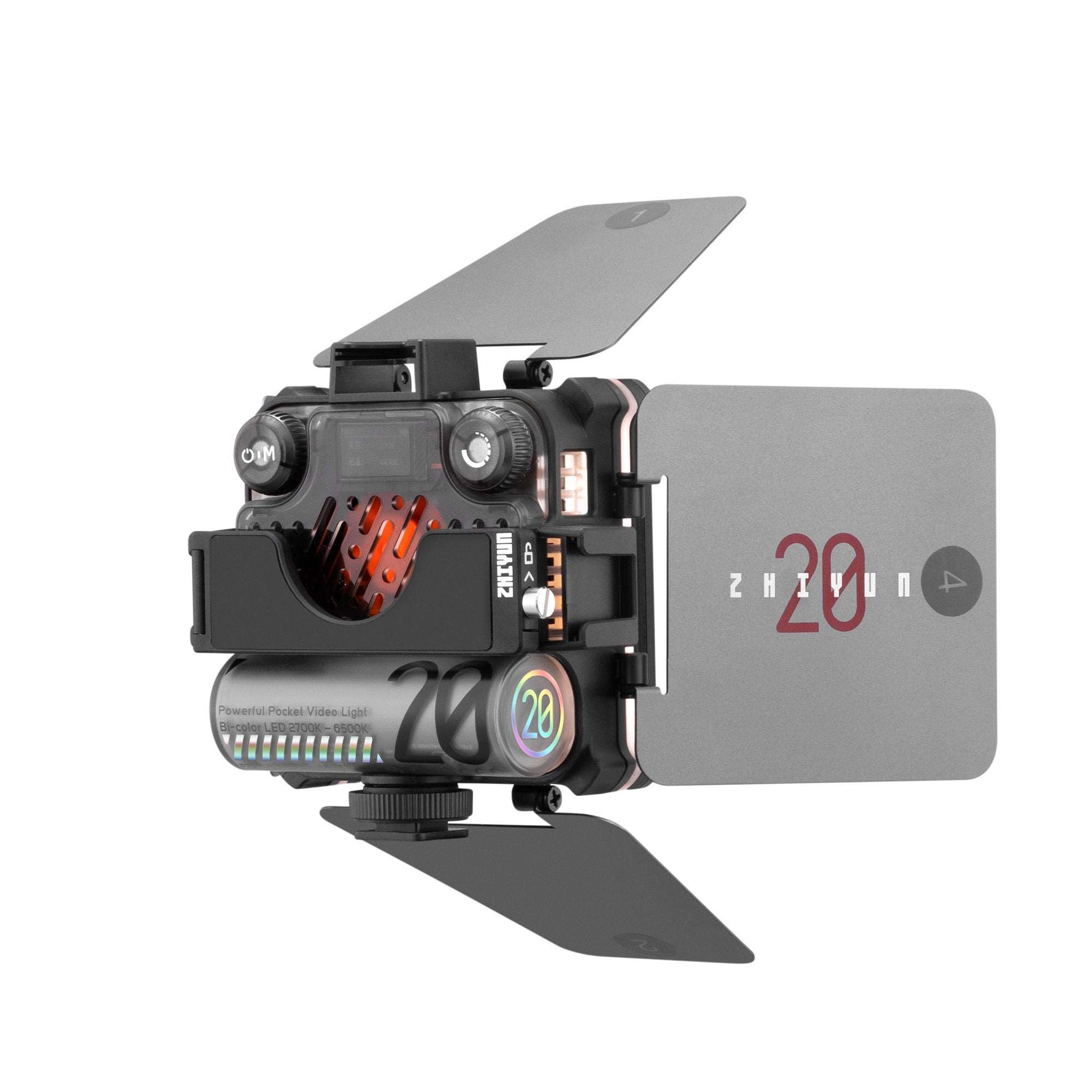 ZHIYUN FIVERAY M20: Compact for Pro Lighting. Powerful 20W Output, Creative FX Modes, Easy Magnetic Mounting, and Modular Design.