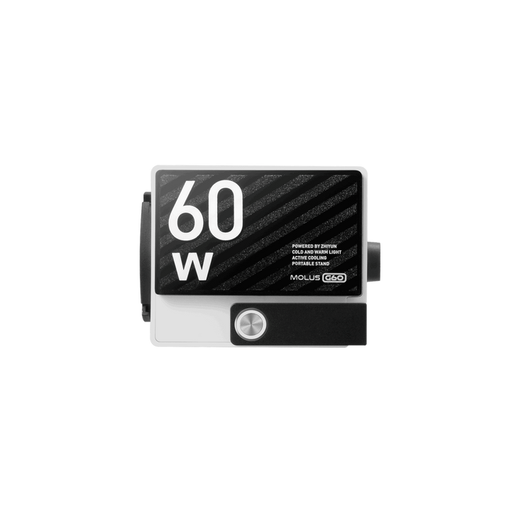 ZHIYUN MOLUS G60: Professional 60W film light with DynaVort Cooling. Fast charging, Bluetooth control.