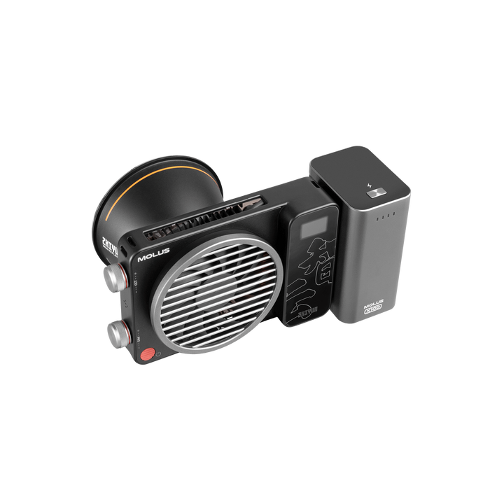 ZHIYUN MOLUS X100: 100W Output, Fast Charging, ZY Mount, Bluetooth Control. Compact COB light with innovate cooling tech.