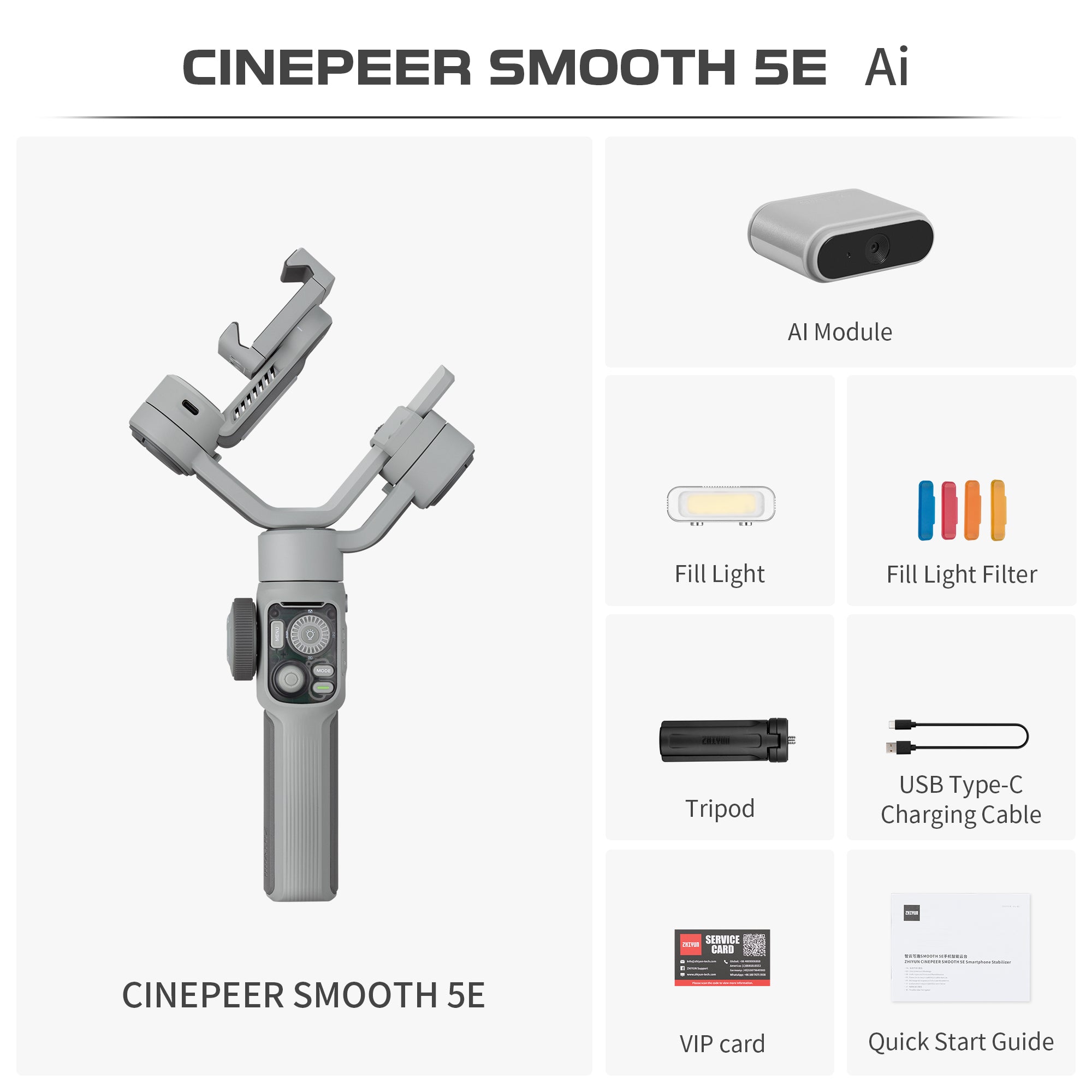 ZHIYUN CINEPEER SMOOTH 5E – Smartphone Stabilizer with AI Tracker