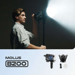ZHIYUN MOLUS B-Series lights, 100W to 500W, ZY Vega App, K1 Controller, 2700K-6500K color rendering