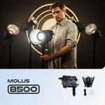 ZHIYUN MOLUS B-Series lights, 100W to 500W, ZY Vega App, K1 Controller, 2700K-6500K color rendering