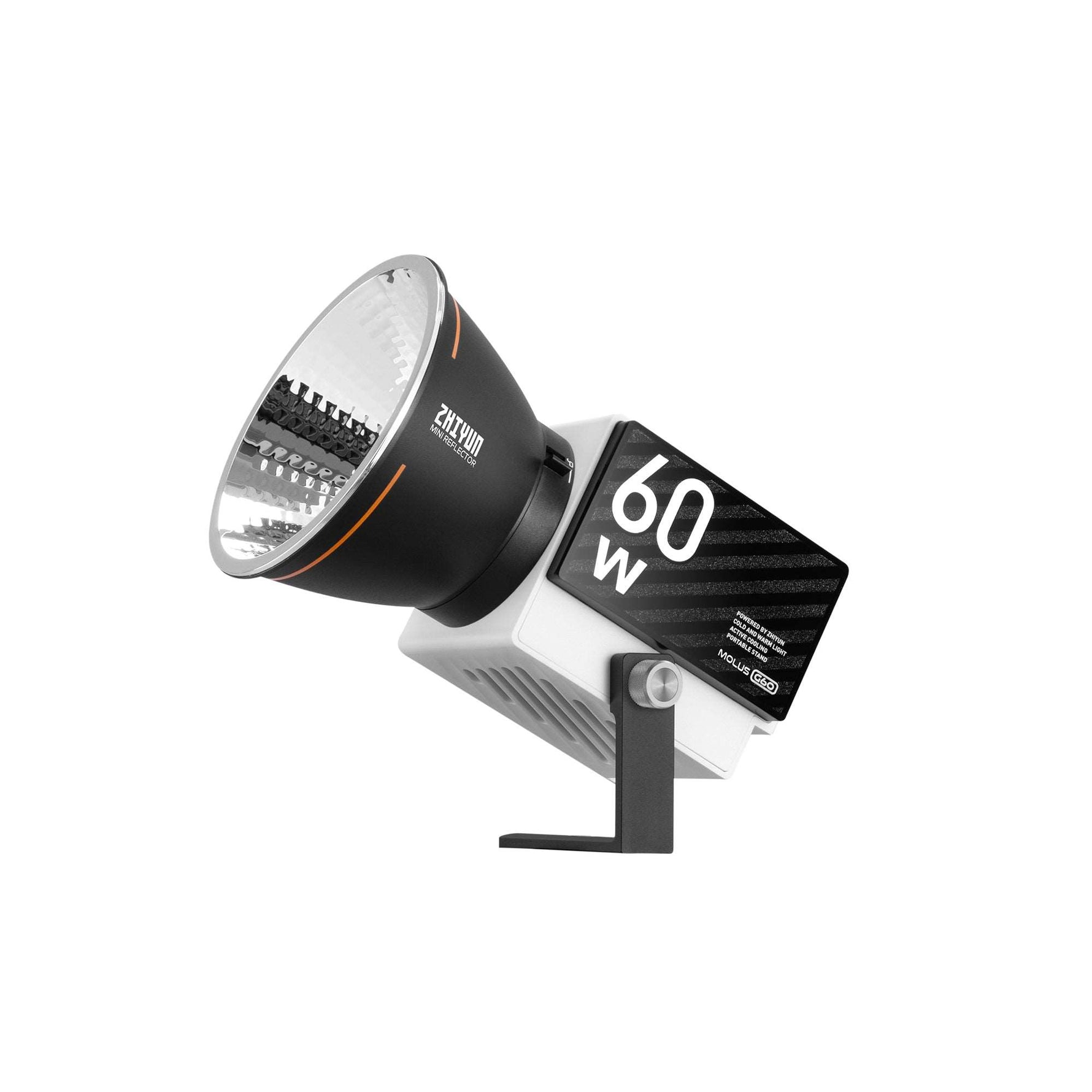 ZHIYUN MOLUS G60: Professional 60W film light with DynaVort Cooling. Fast charging, Bluetooth control.