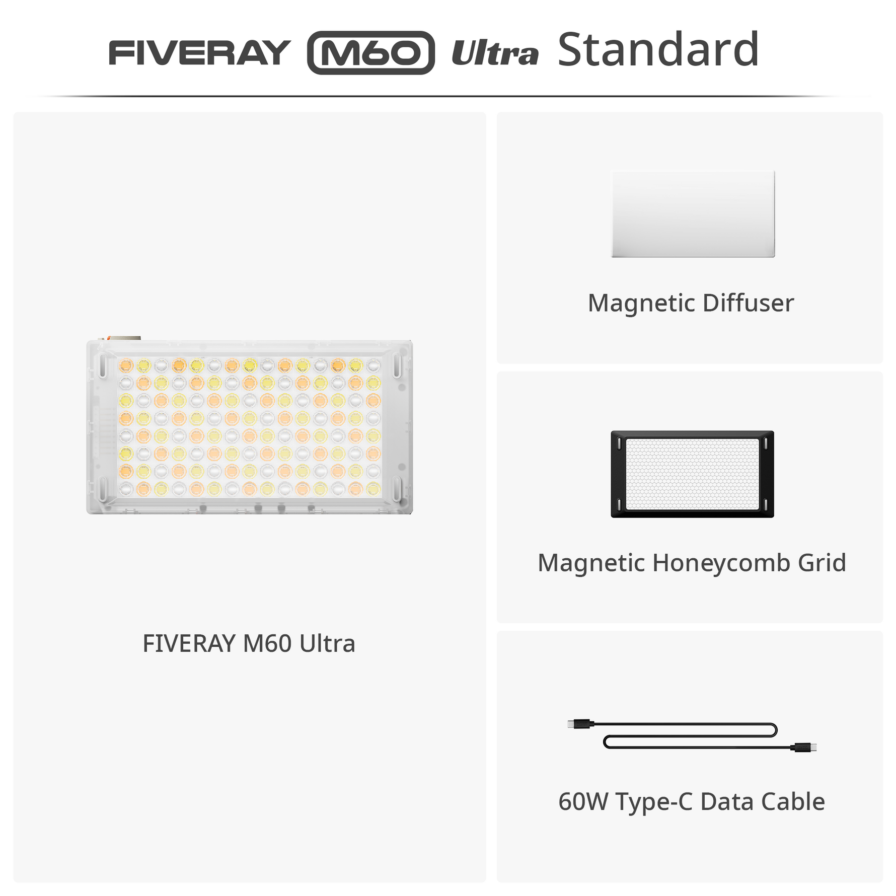 ZHIYUN FIVERAY M60 Ultra | 60W RGB Video Light, Ultra-Portable Pocket ...
