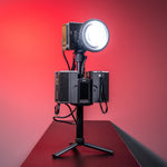 Portable RGB light for photography Zhiyun MOLUS X200 RGB in portable lighting studio configuration