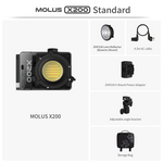 Portable video light MOLUS X200 RGB delivering professional portable portrait lighting for indoor shooting