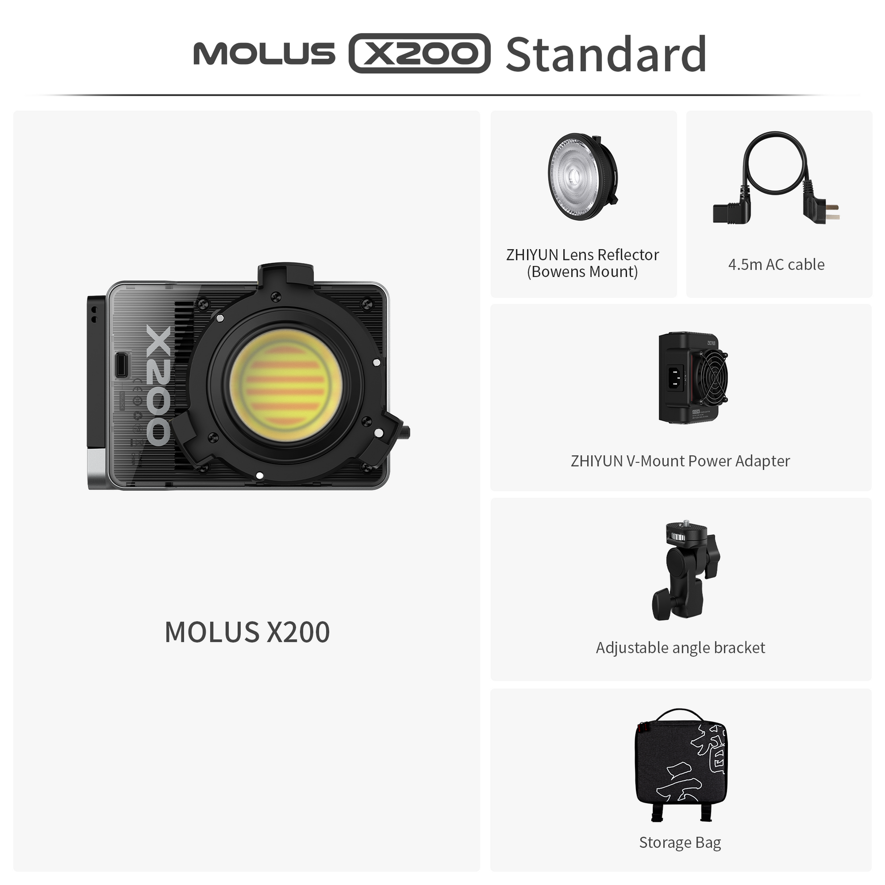 Portable video light MOLUS X200 RGB delivering professional portable portrait lighting for indoor shooting