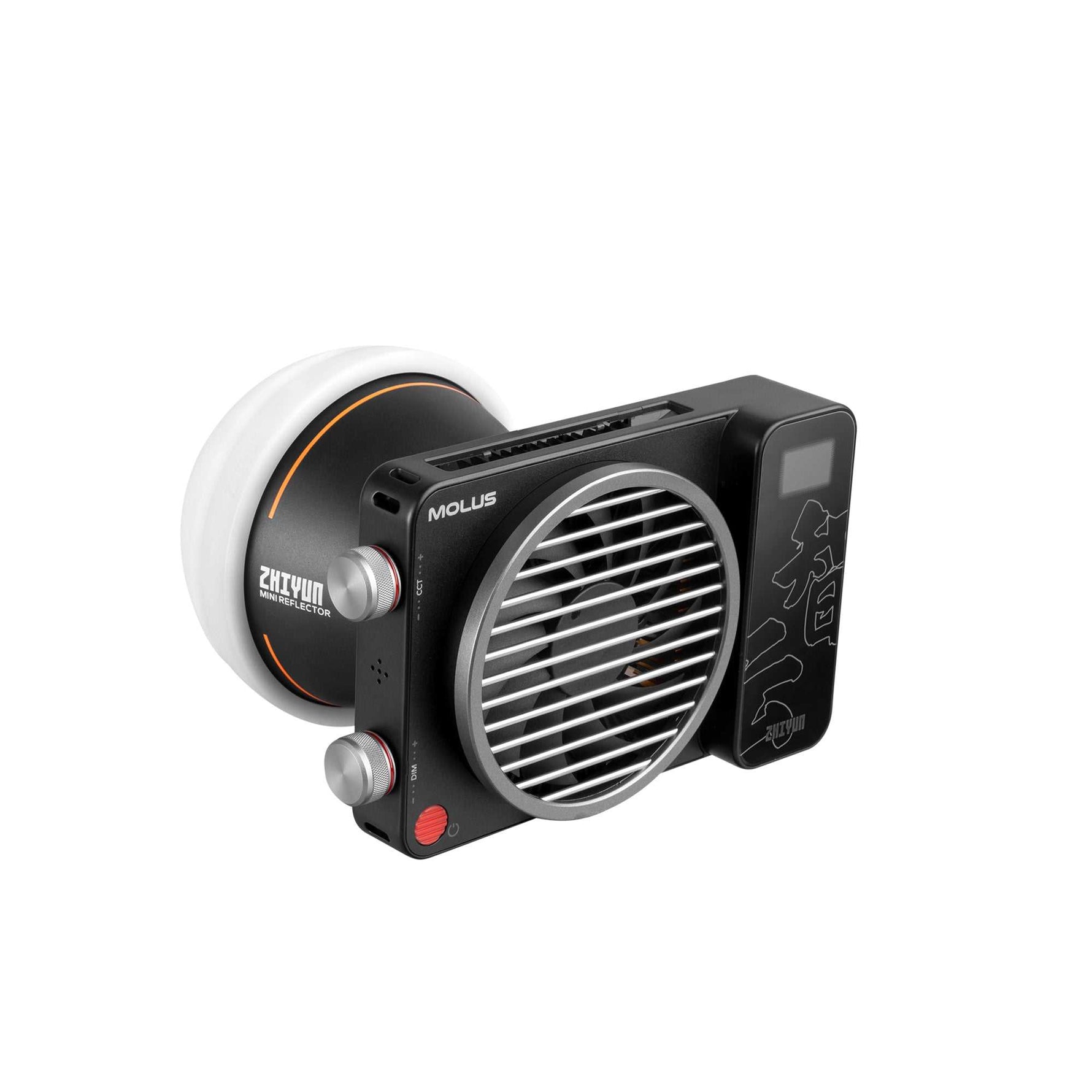 ZHIYUN MOLUS X100: 100W Output, Fast Charging, ZY Mount, Bluetooth Control. Compact COB light with innovate cooling tech.