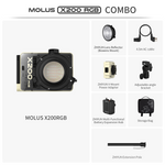 Portable video light MOLUS X200 RGB delivering professional portable portrait lighting for indoor shooting