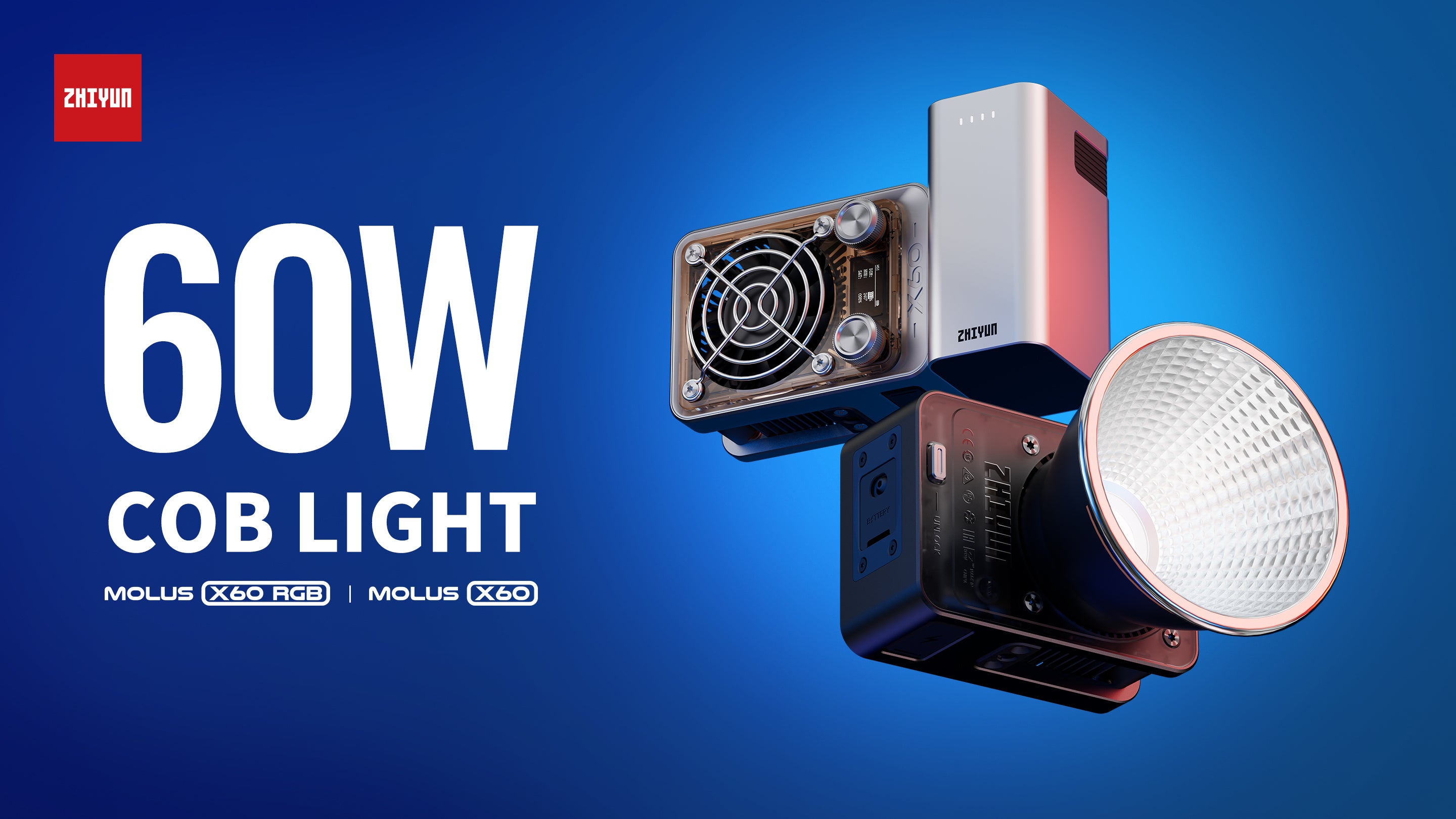 ZHIYUN MOLUS X60 | 60w Portable RGB Video Light – ZHIYUN Store