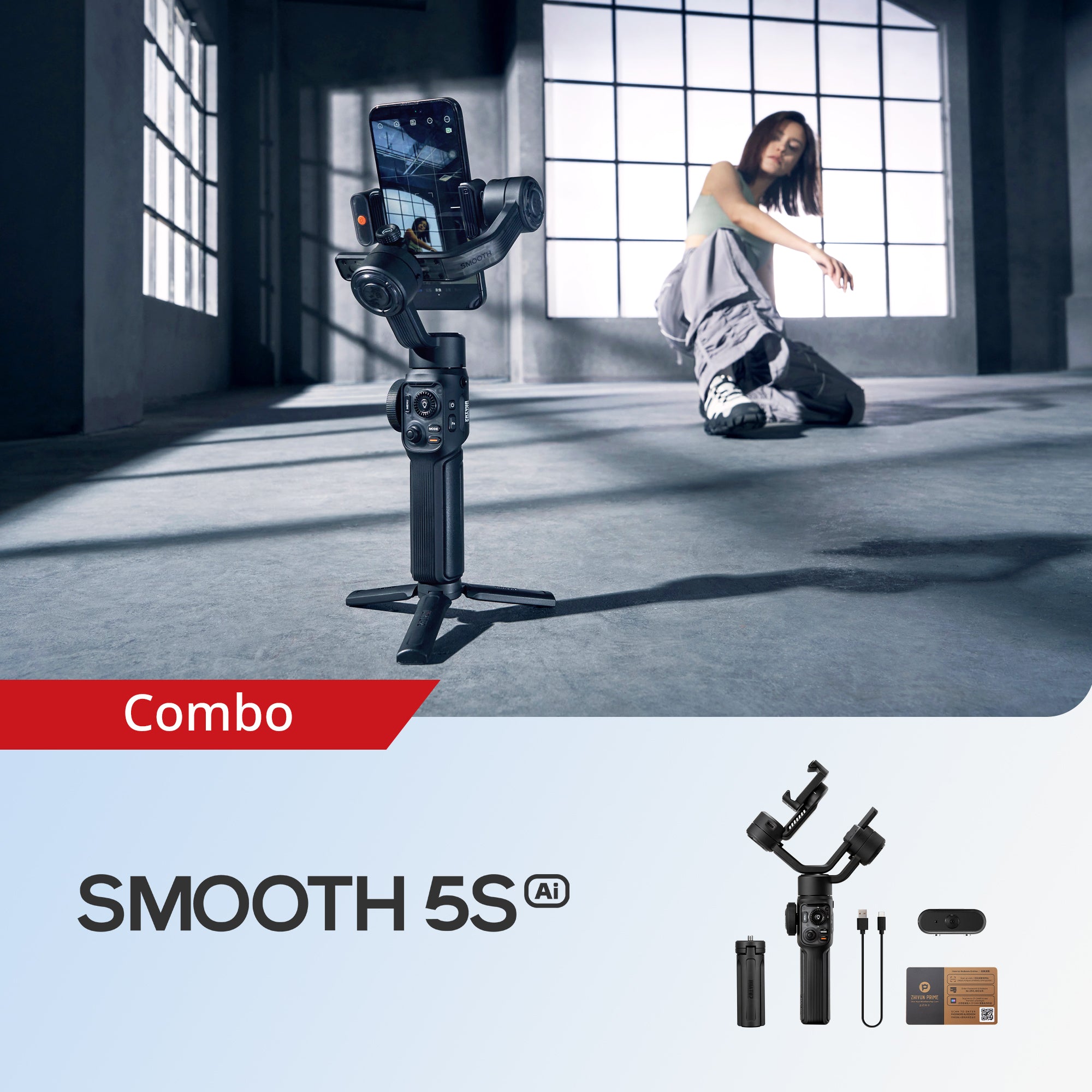 ZHIYUN Smooth 5S AI Gimbal - Advanced AI Tracker, Intelligent Gesture ...