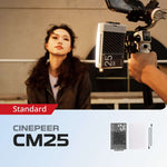 ZHIYUN CINEPEER CM25 portable LED light, 25W brightness, 2700K-6200K color range, CRI≥96, TLCI≥97, 232g, built-in battery