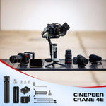 ZHIYUN Crane 4E camera stabilizer, lightweight design, Bluetooth shutter, vertical shooting, pro expansion, 12-hour battery life