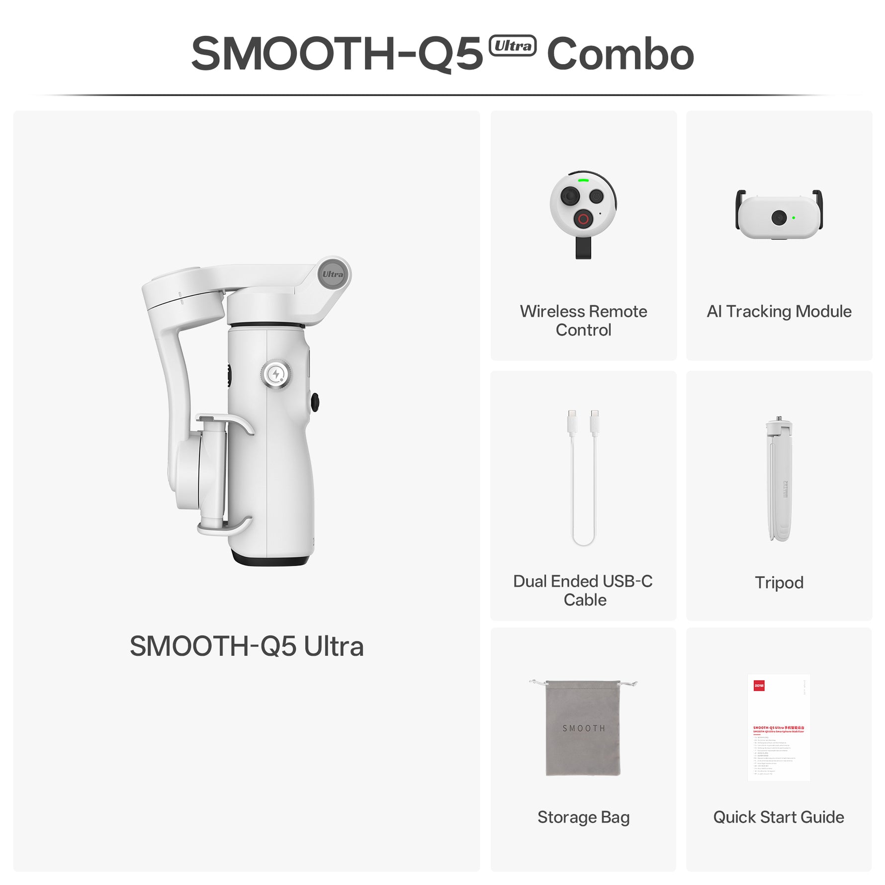 Zhiyun Smooth Q5 compact AI gimbal for handheld smartphone video and creative shooting