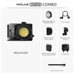 Portable video light MOLUS X200 RGB delivering professional portable portrait lighting for indoor shooting