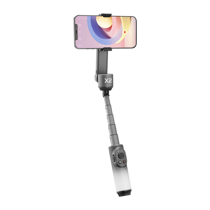 ZHIYUN Smooth X2: Compact, Stylish Gimbal with Extendable 10.2" Selfie Stick and Magnetic Double-Side Fill Light. 