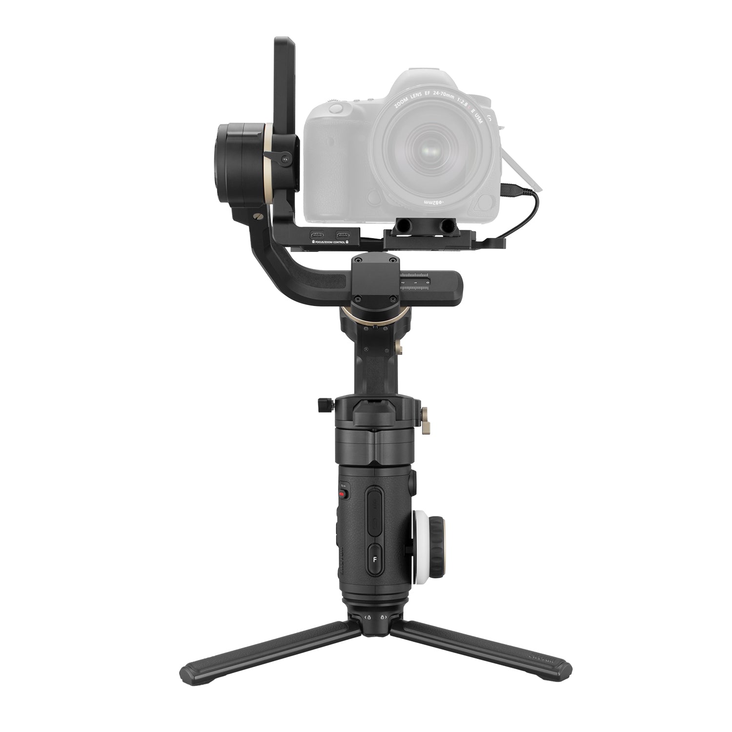 ZHIYUN Crane 3S: 55° angled roll axis, Extendable Arm， SmartSling Grip, and Advanced Zoom/Focus.
