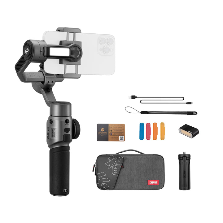 ZHIYUN Smooth 5S Mobile Stabilizers: Pro 3-Axis, Unbreakable Stabilization, Magnetic, Fill Lights, Vertical & Horizontal Shooting.