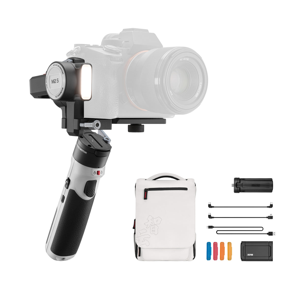 ZHIYUN Crane M2S : Compact structure with Dual Color Fill Light. Classic Design, Enhanced Compatibility, and Rapid Charging.
